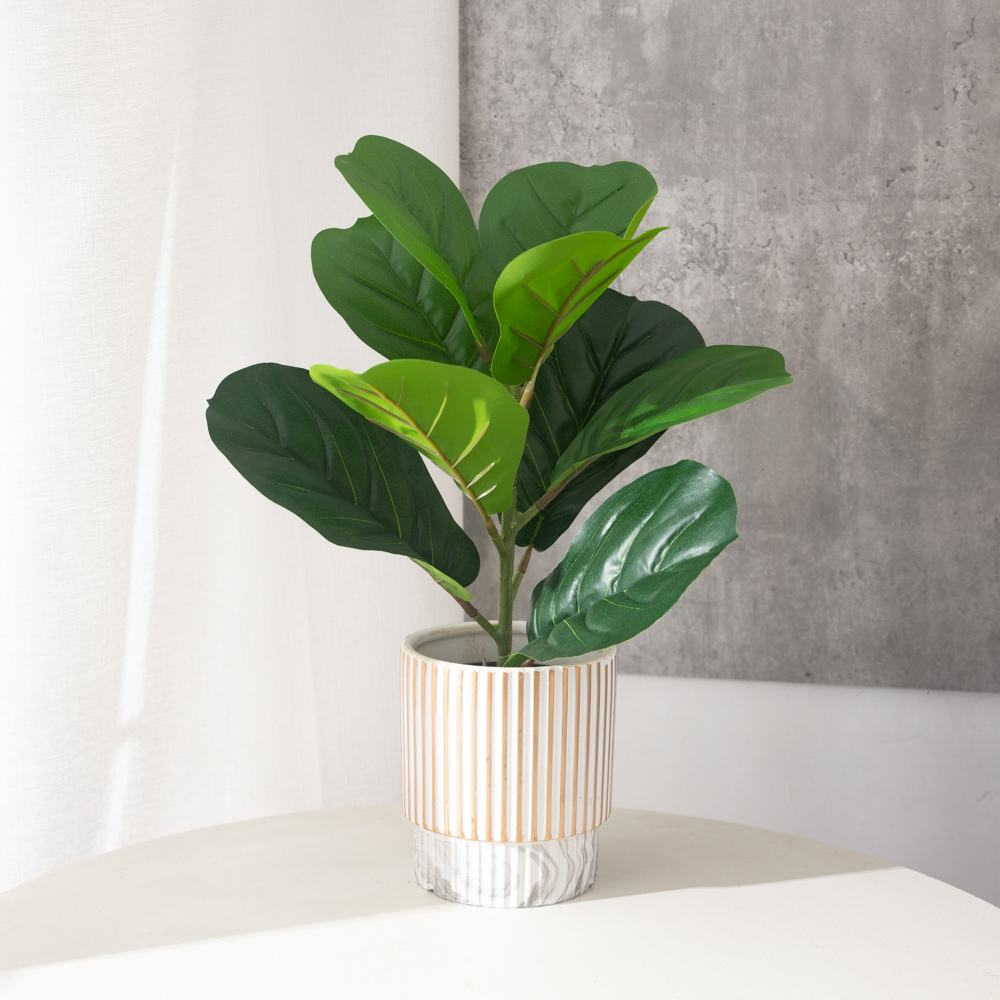 38cm 9 garfos plantas artifici - Ficus Lyrata Tree avaliação e preço